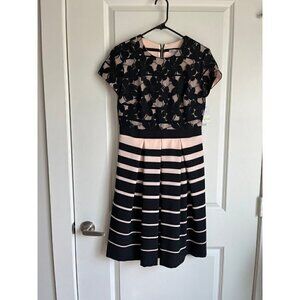 Dress Floral Lace Striped